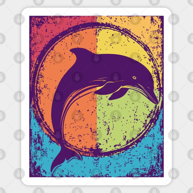 Artistic Dolphin Retro Pop Art | Sea Life Symbol Sticker by TuncGK